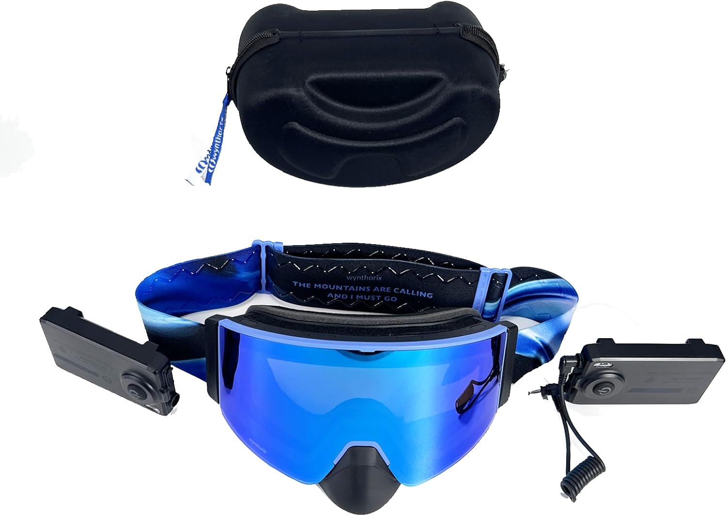 Heated Goggles Snowmobile Anti-Fog Magnetic Interchangeable Frameless 100% UV Lens OTG Electric Ski Goggle