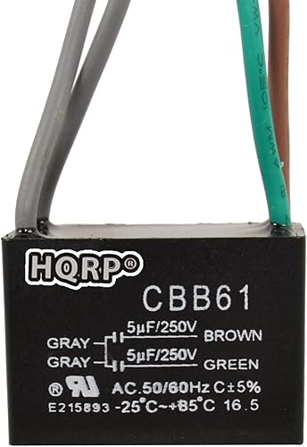 Miniatura 8 de HQRP Condensador de ventilador de techo CBB61 1uf+2uf de 3 cables con certificación UL