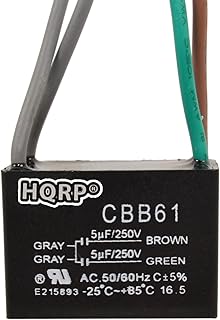 HQRP Ceiling Fan Capacitor CBB61 5uf+5uf 4-Wire