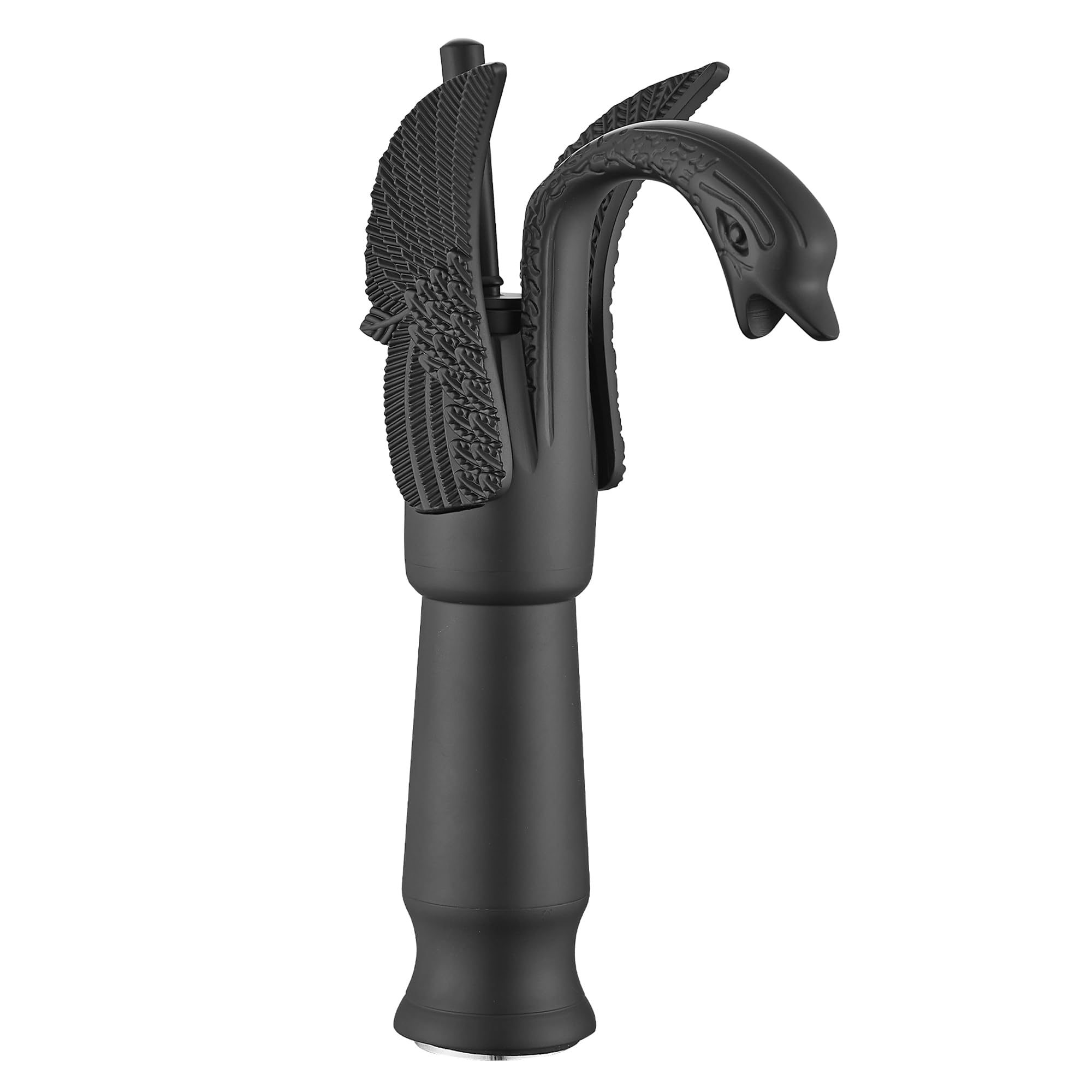 Photo 1 of *Wing cracked* GGStudy Matte Black Swan Shape Single Handle 1Hole Bathroom Vessel Sink Faucet Deck Mount Lavatory Sink Faucet