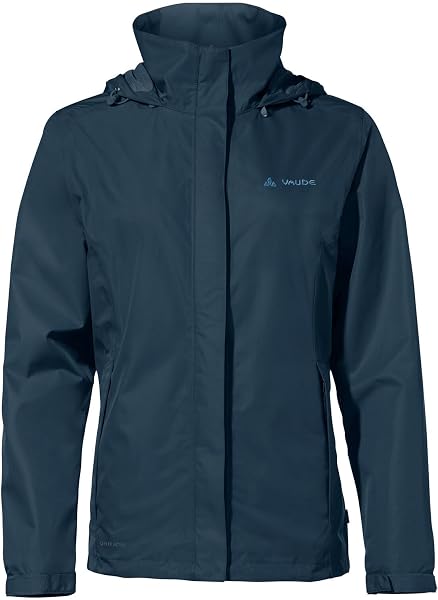 VAUDE Escape Light Regenjacke Damen – wasserdicht, atmungsaktiv und winddicht mit 2-Lagen-Membran, verstaubare Kapuze, 420g leicht - 1