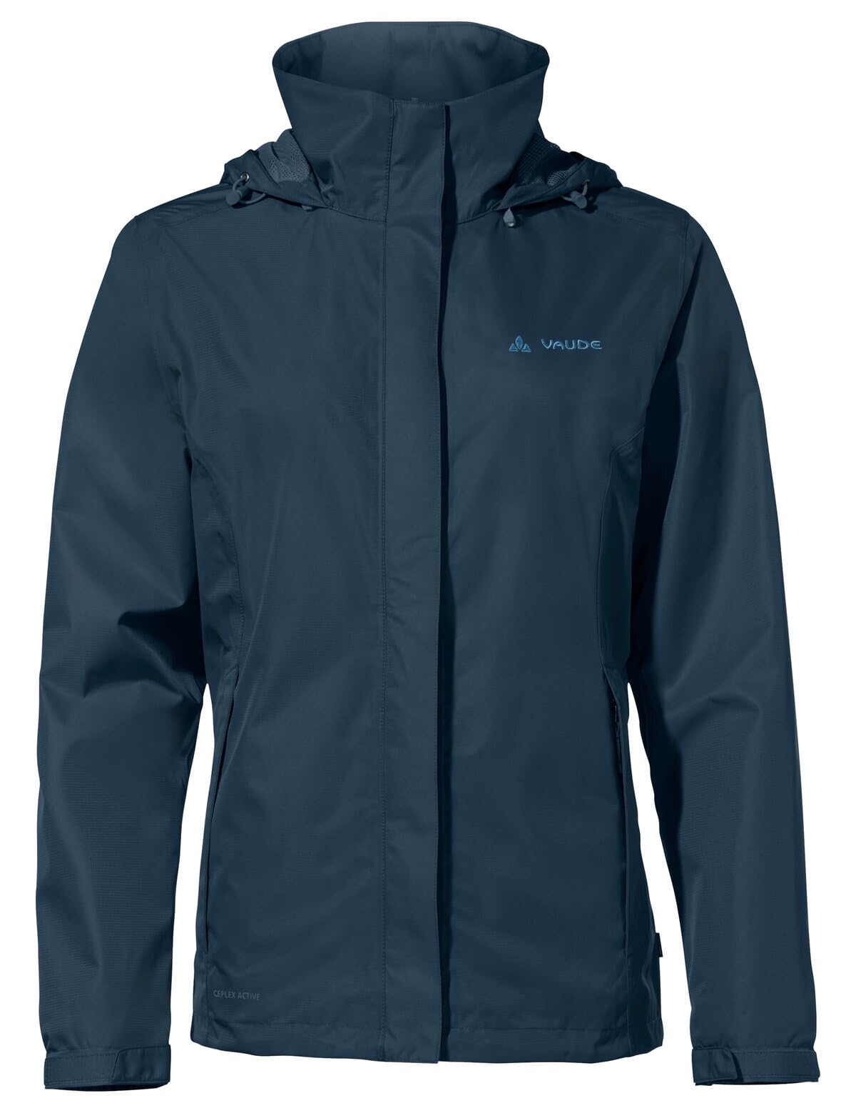 VAUDE Escape Light Regenjacke Damen – wasserdicht, atmungsaktiv und winddicht mit 2-Lagen-Membran, verstaubare Kapuze, 420g leicht