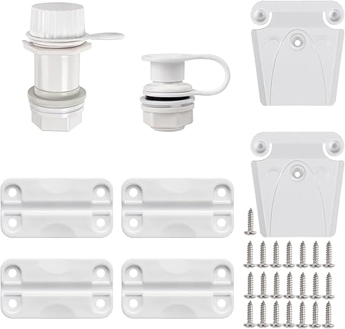 Kit de piezas de repuesto para enfriador, para bisagras de plástico Igloo Ice Chest, combo de pestillo y tornillos de plástico, tapón de drenaje de