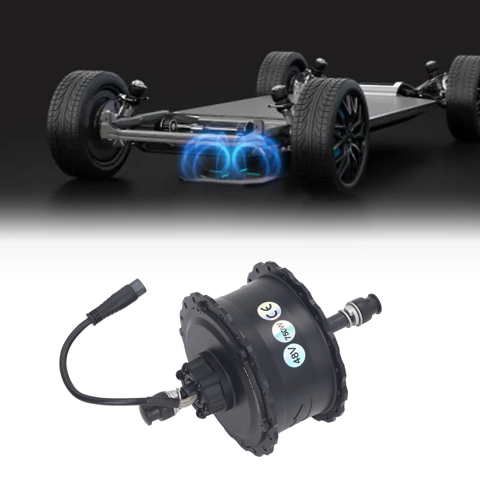 CHICIRIS Radnabenmotor für Elektrofahrräder, Aluminiumlegierung, Bürstenloser 48-V-750-W-Motor, Hinterradantriebsgeschwindigkeit Bis zu 40 Km/h für 20- oder 26-Zoll-Elektrofahrräder