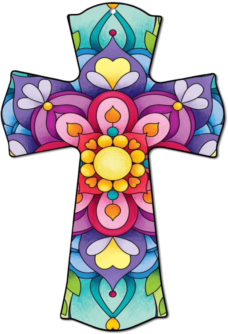 CALUOHO Mexican Crucifix Wooden Cross Wall Decor Hand