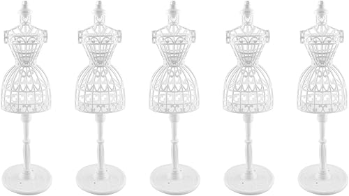 5 unids muñeca ropa modelo rack 8.661 in hueco modelo de arte marco de ropa vestido exhibición mini maniquí modelo para muñeca juguete exhibición