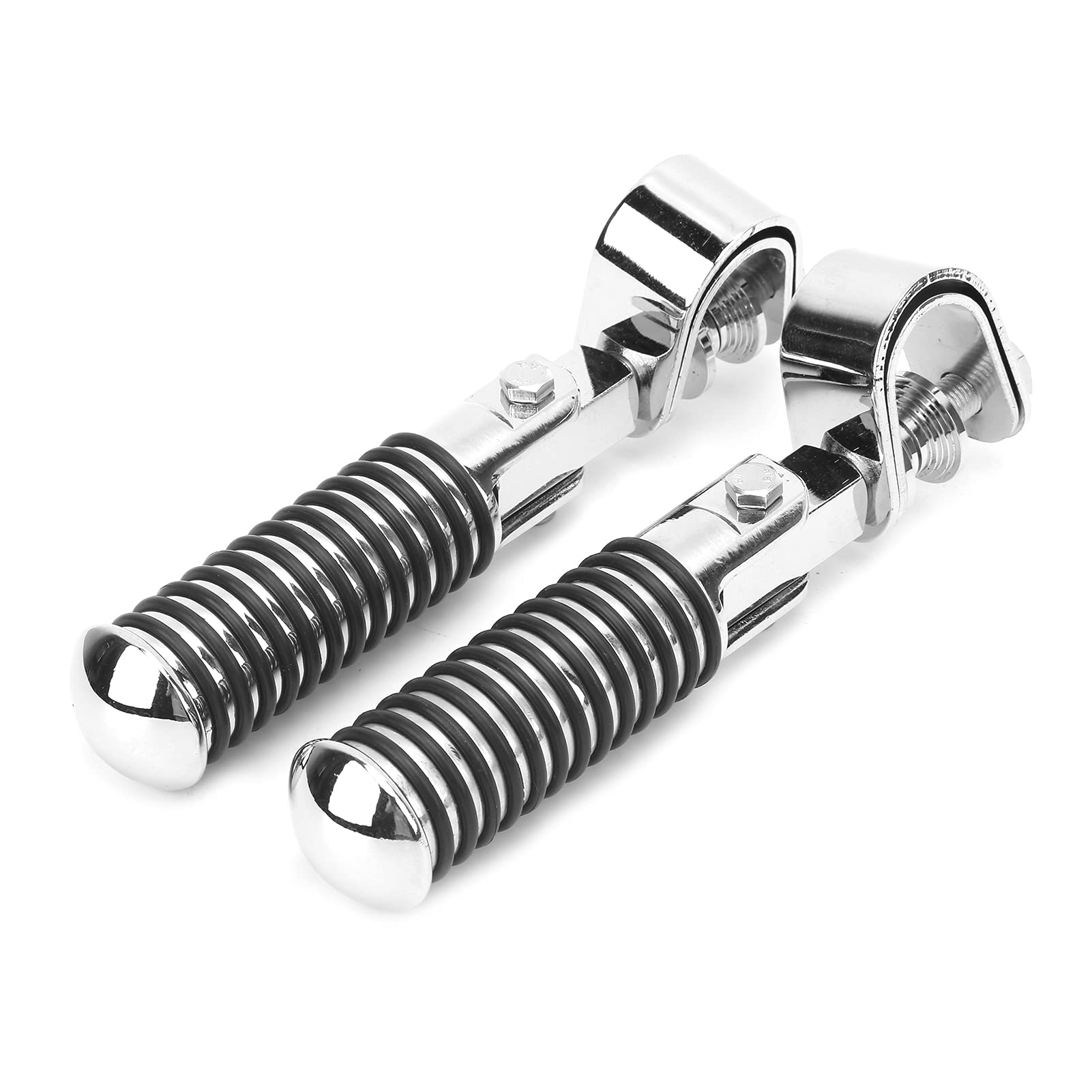 Estribos para Moto, Akozon 1 Par Soporte para Reposapiés de Abrazadera de Pedal de Motocicleta Partes de Motocicleta para Protector de Barra de Choque de Motor de 1 Pulg.(Color Acero Inoxidable)
