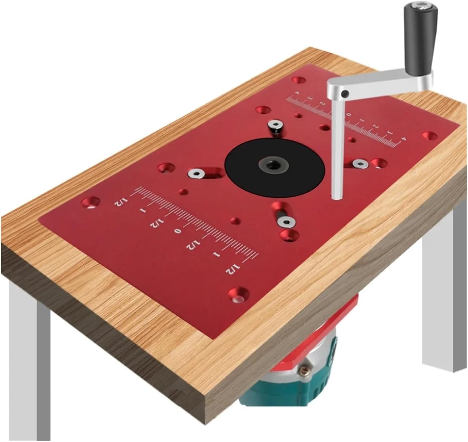 Router Lift with Fixed Base - Aluminum Router Insert Plate - Woodworking Universal Router Lift Base for 65mm Dia Router Motor(Single Black Plate)