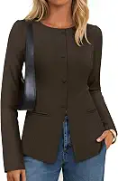 Blazers femininos casuais para negócios, outono, manga comprida, botões, jaquetas, roupas de trabalho para escritório, blazer ajustado, roupas 2025