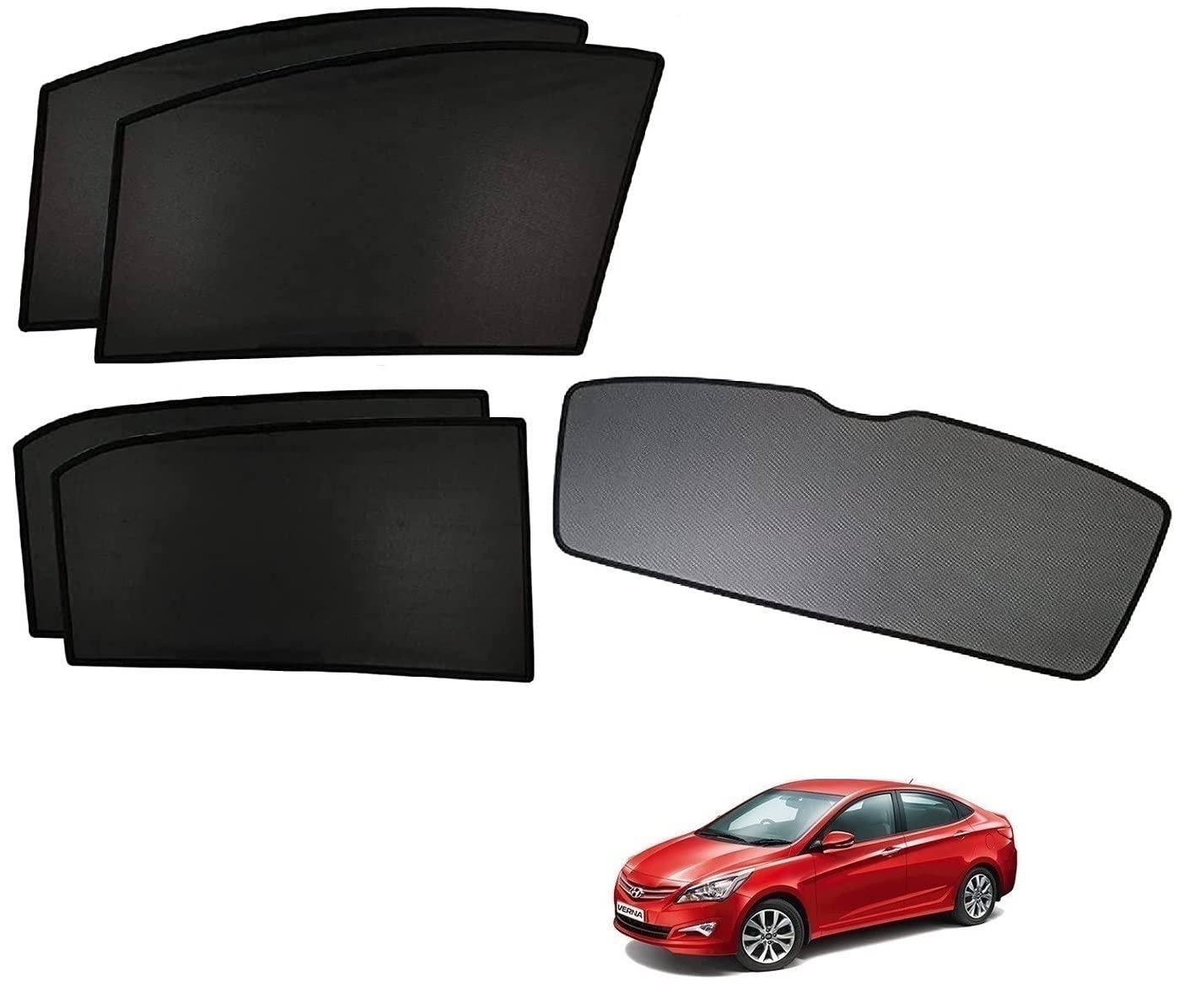 Kozdiko Car Window Custom Fit Sun Shades Fix with Dicky Non Magnetic Curtains Mesh Compatible for Hyundai Verna Fluidic 4S (2011-2016)-image-29