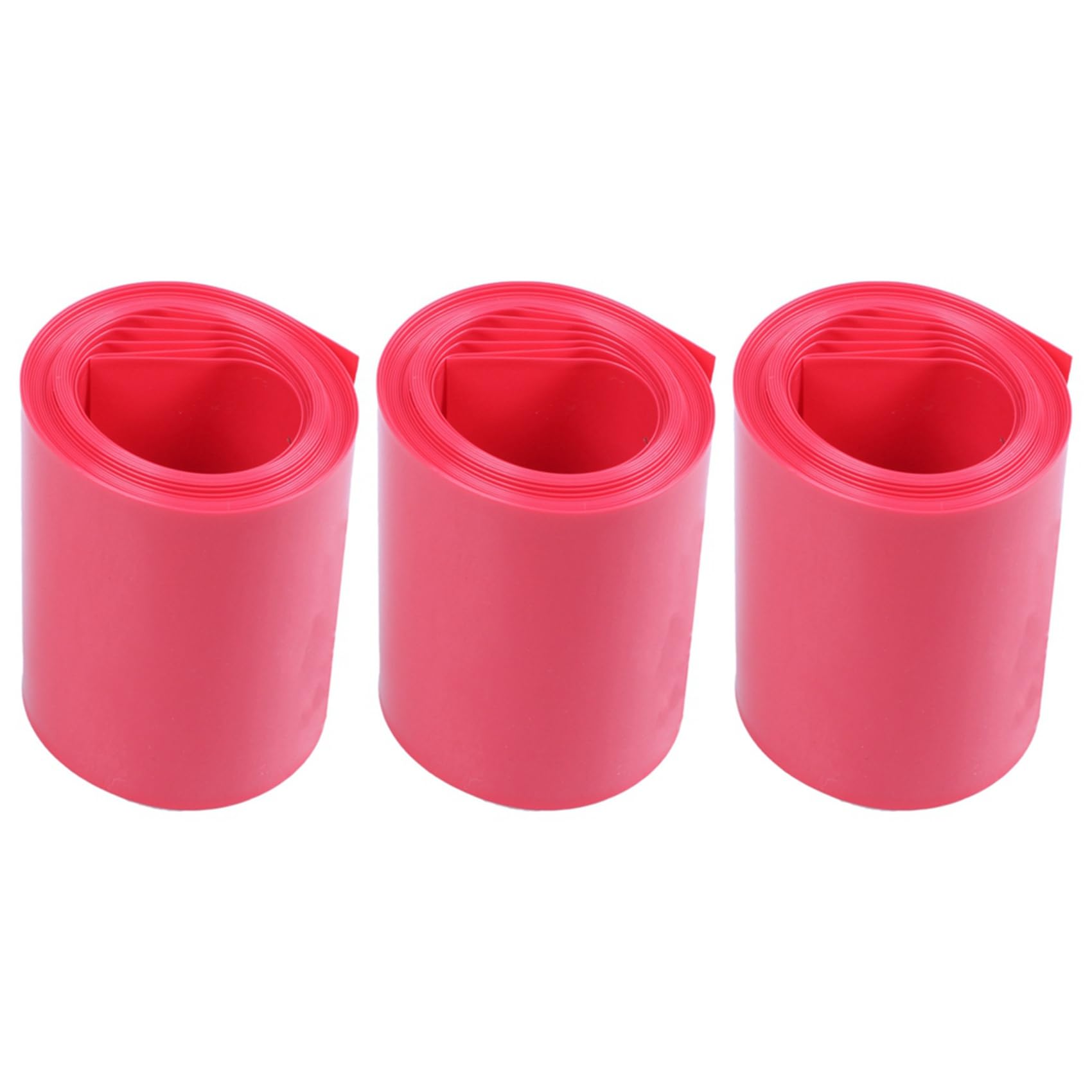 CTRLZS 3pcs 2M 50mm Width PVC Heat Shrink Wrap Tube Red for 2 X 18650 Battery