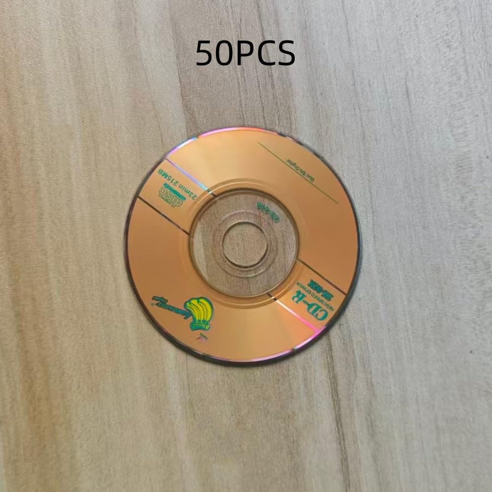 Paquete de 50 mini CD-R grabables en blanco de 8 cm, 32 x 215 MB para almacenamiento de audio y datos