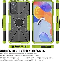 Vista 5 de Funda compatible con Redmi Note 11 Pro (4G/5G)/Redmi Note 11E Pro con protector de pantalla de vidrio templado, soporte magnético con soporte