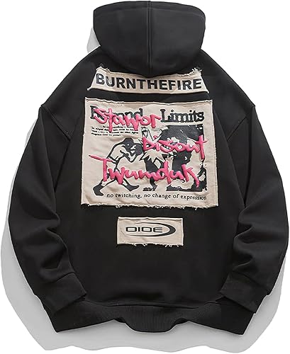 Aelfric Eden Graphic Hoodies for Men Vintage Printed Hoodie Sweatshirt Oversized Long Sleeve Streetwear Hooded Clothes