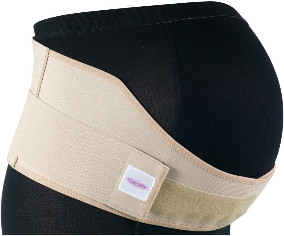 GABRIALLA Elastic Pregnancy Belly Band for Pregnant Women, Baby Safe Design, Adjustable & Breathable Maternity Belt Beige XX-Large