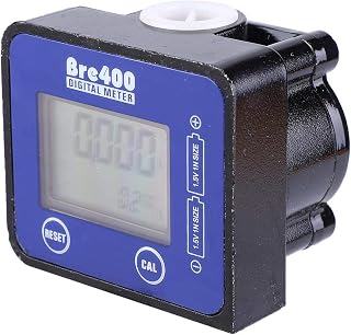 Focket 1/2 Inch Aluminum Alloy Digital LCD Flow Meter - High Accuracy ±1% for Diesel, Gasoline, Kerosene, Engine Oil (Blue)