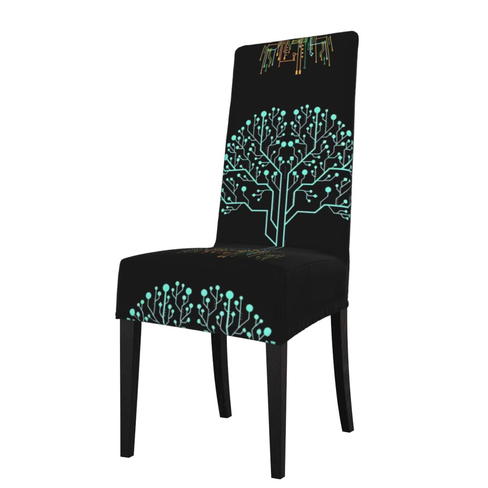 YYHWHJDE Tree Prints Dining Chair Throw Covers – Stretchy & Wrinkle-Resistant Protector for Most Kitchen Chairs – Quick Refresh for Old Furniture