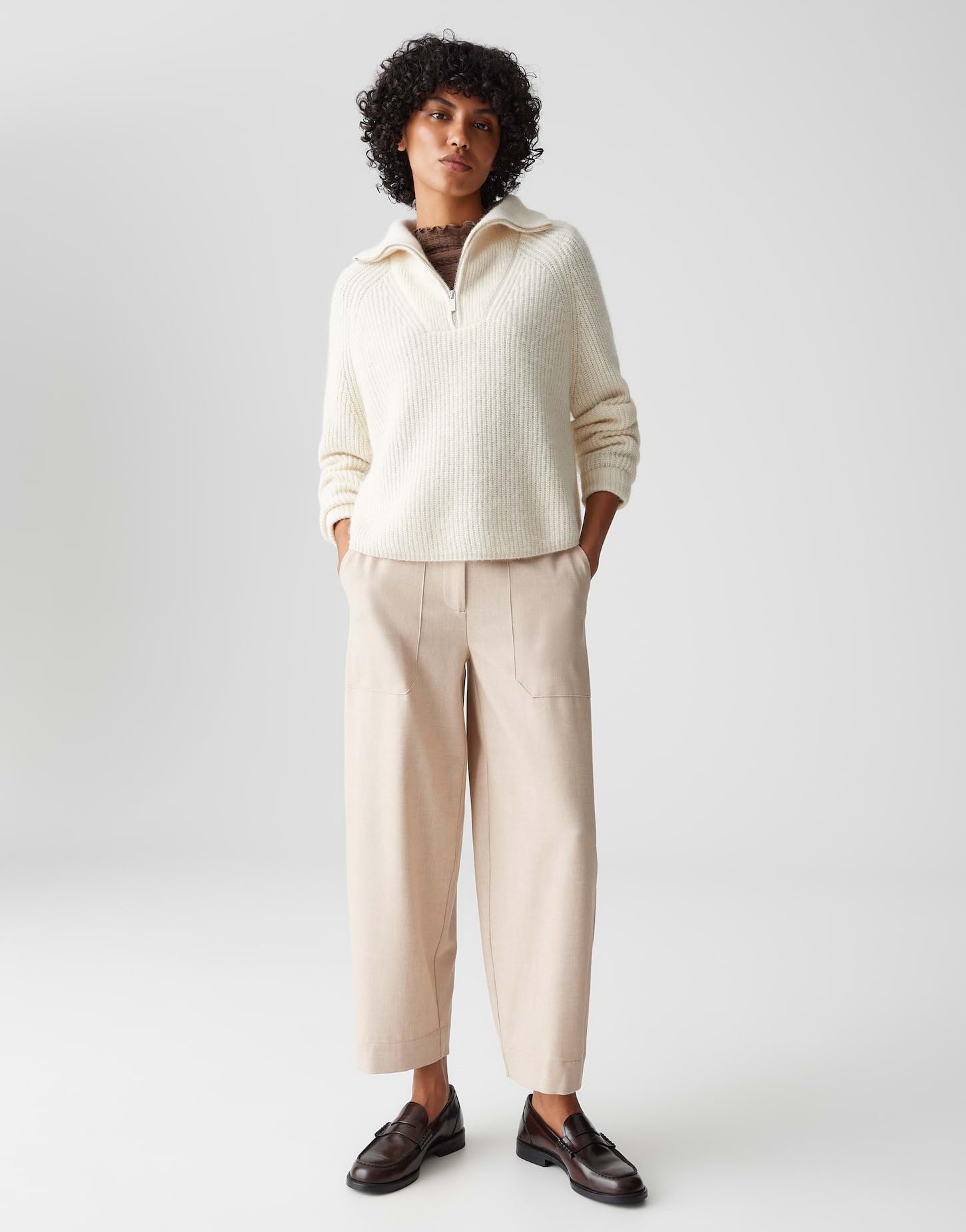 OPUS Damen Pullover | POY Loose Rippstrick Troyer