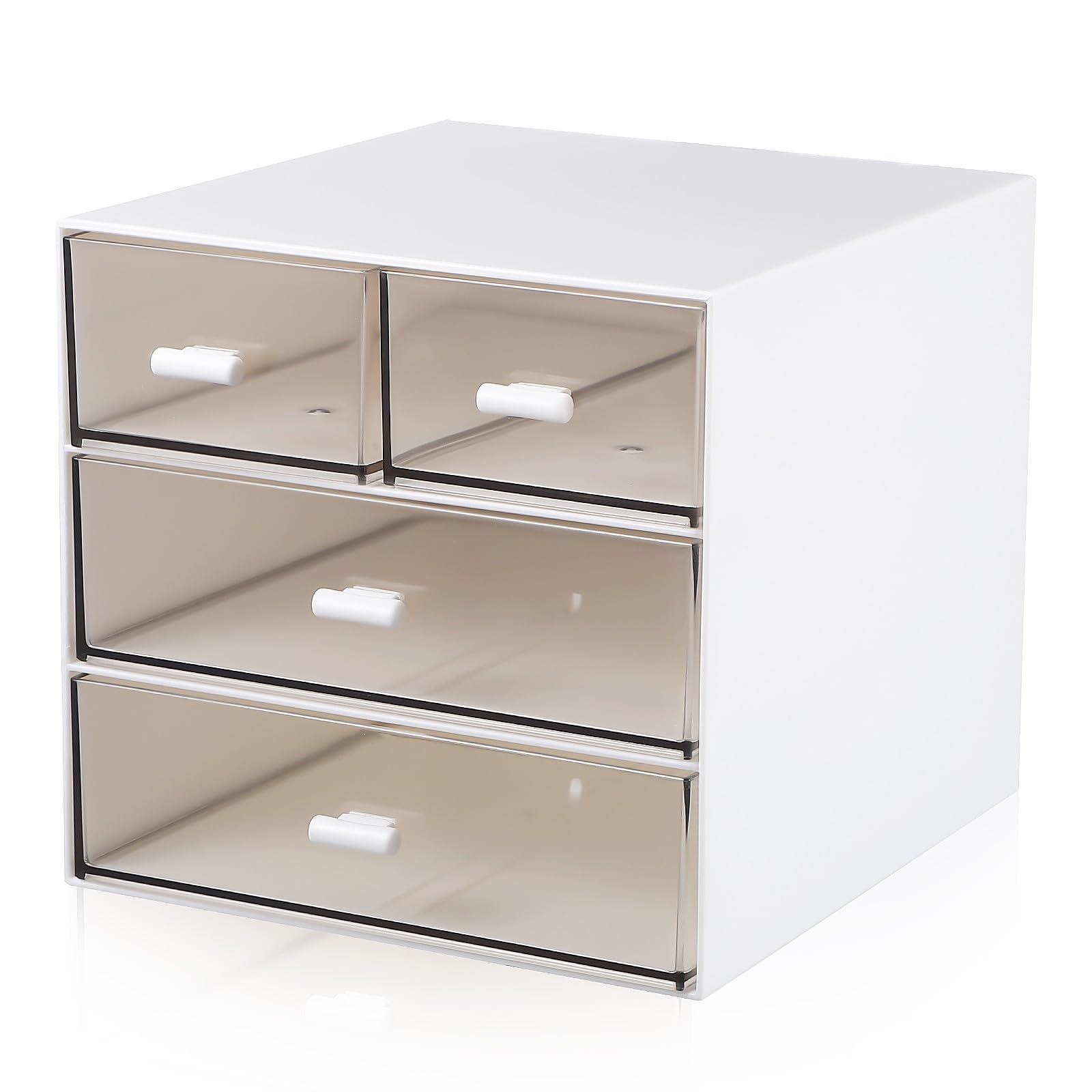 Organisateur de bureau 4 tiroirs en plastique blanc YARNOW pour rangement papeterie