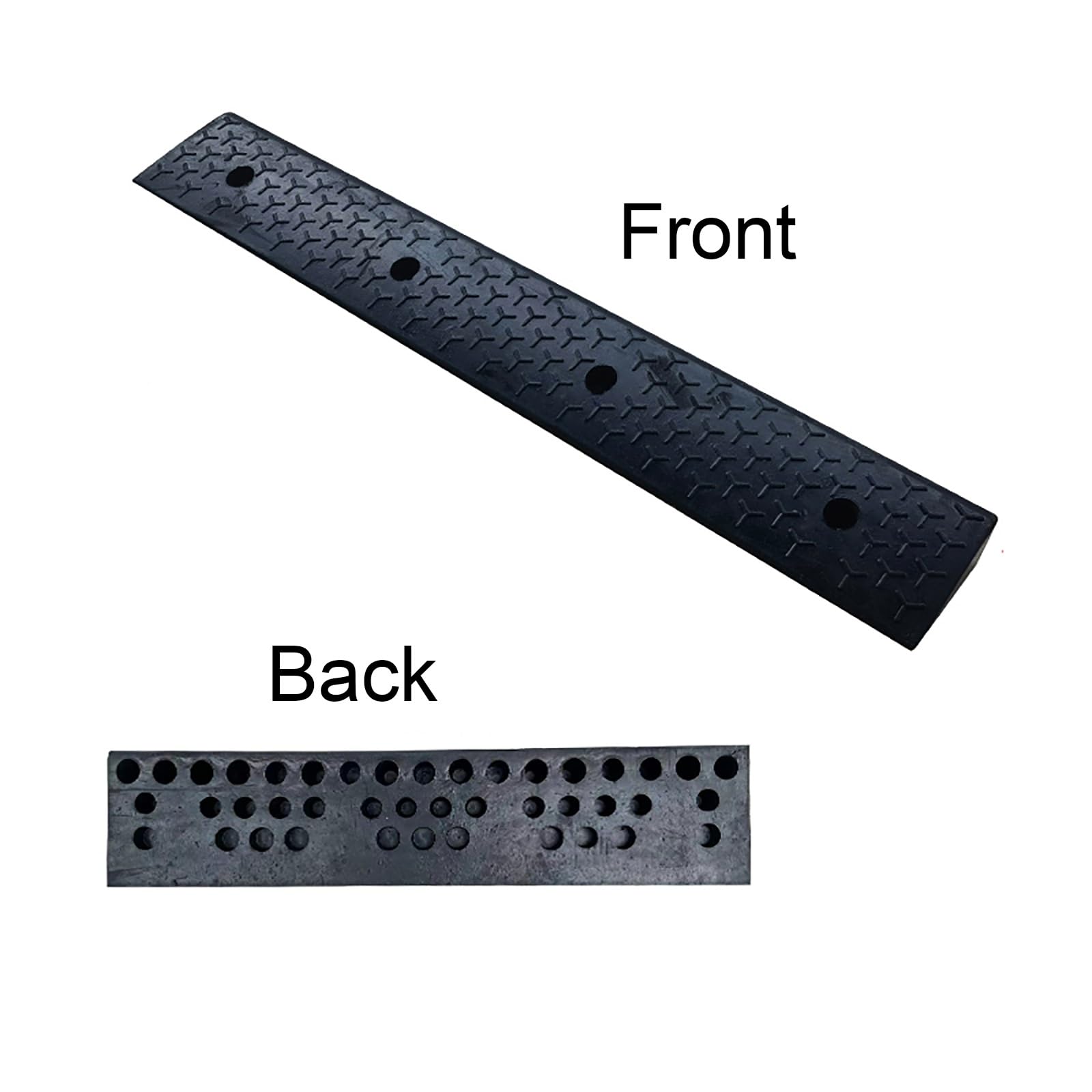 2 Pcs Solid Rubber Driveway Curb Ramps, 0.4-3.9 in High Heavy Duty Threshold Ramps for Driveway Vehicles SUV Truck Forklifts(16 * 7 cm/6.2 * 2.7 in)