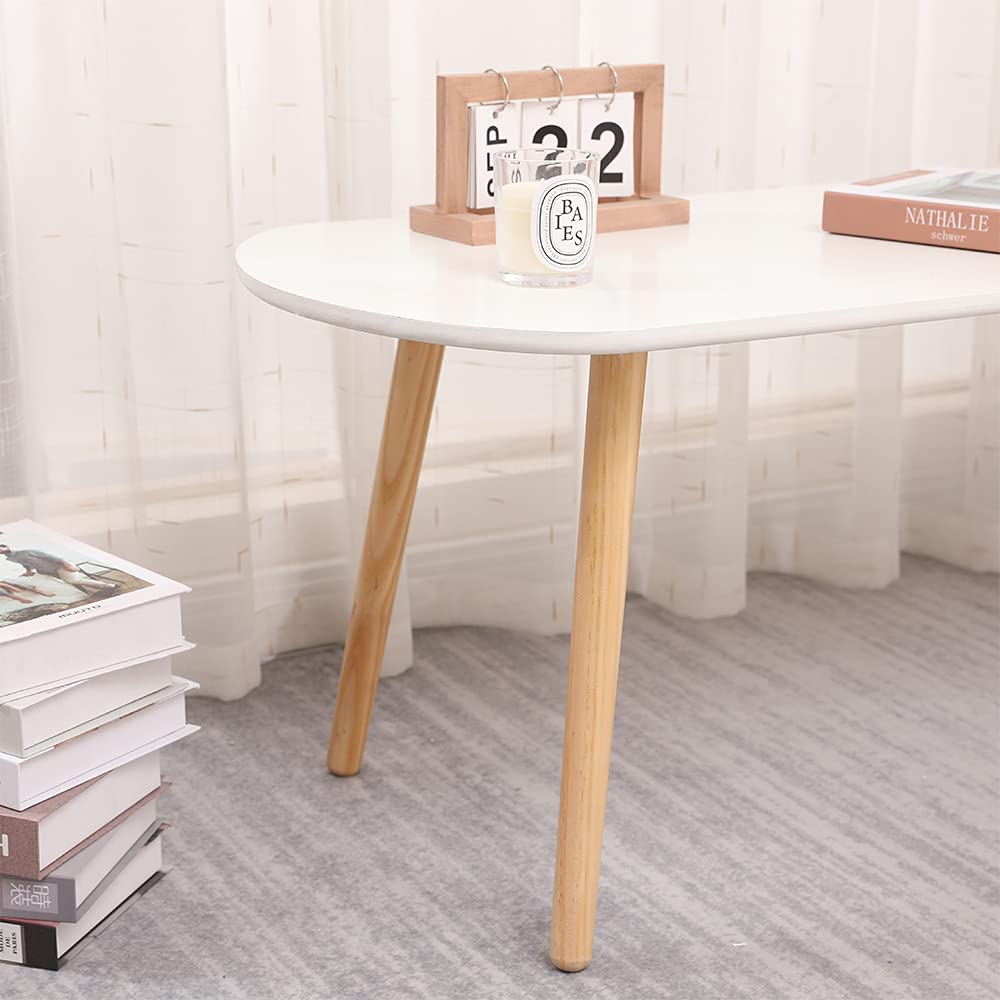 HUOLE - Mesa de Comedor Rectangular escandinava, diseño de Madera para 4 a 6 Personas, Blanco, 110 x 50 x 45 cm, Color Blanco