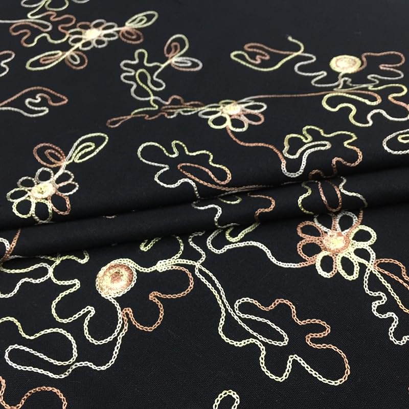 Tissus Couture Tissu Jacquard en coton et lin brodé, robe brodée Vintage, à la mode, Design, couture, printemps été(5,1.5 meters)