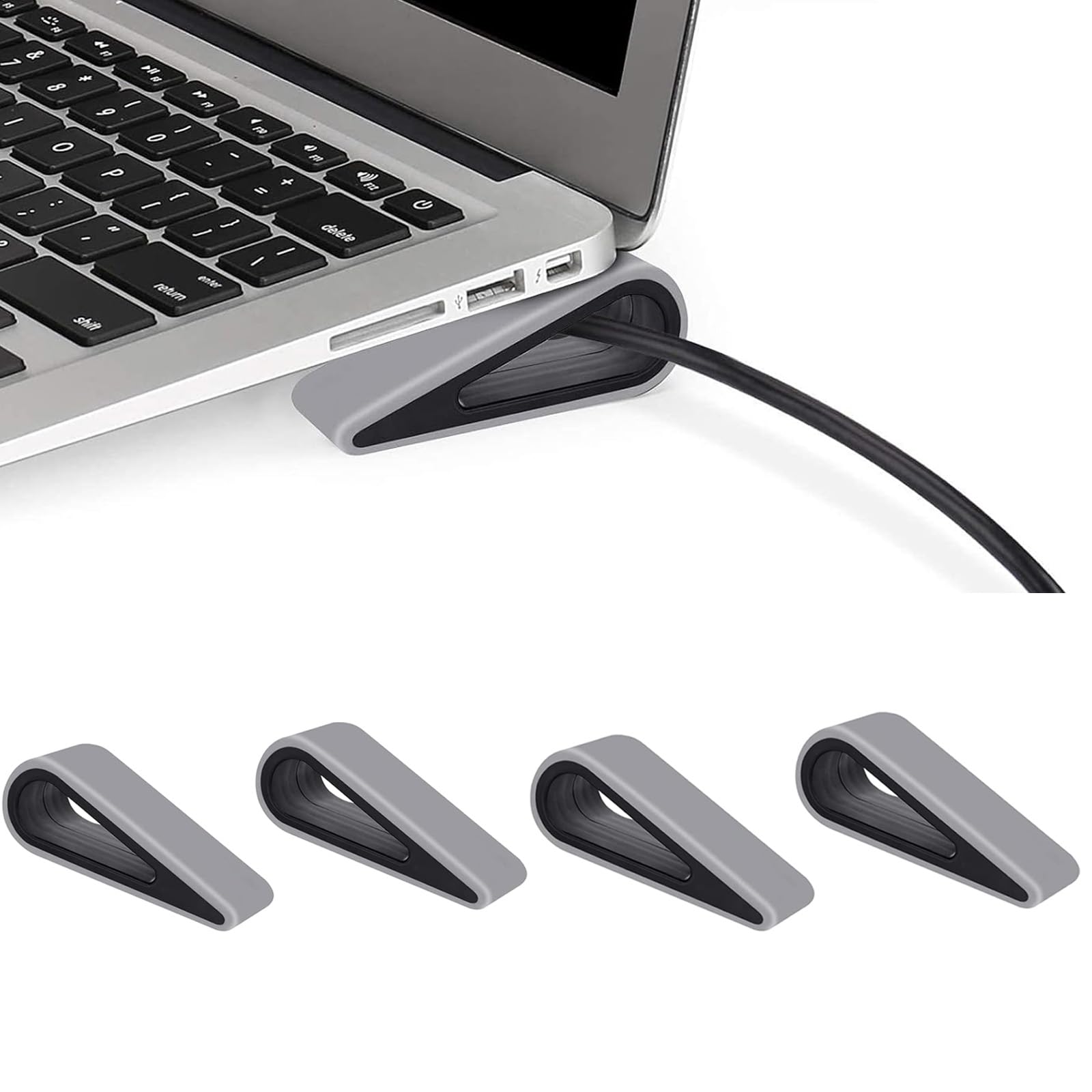 MEGREZ Portable Keyboard Riser Computer Keyboard Stand Laptop Notebook Stand, Anti-Slip Keyboard Stand Holder, Silica Gel Tilting Wedge Riser Holder for Desk, Notebook Feet Stand, 4PCS/Set, Gray