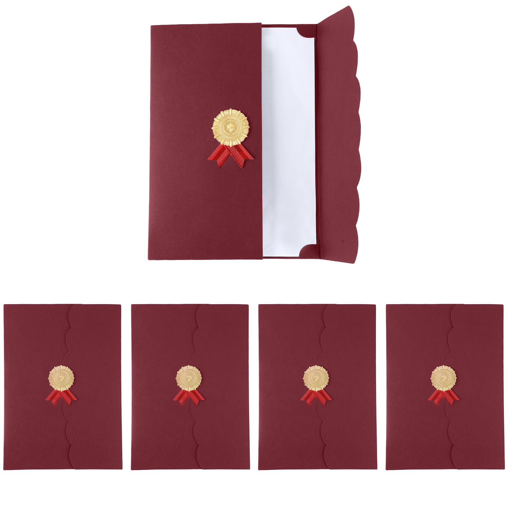 5Pieces A4 Award Certificate Holder,Tri-Fold Paper Certificate Holder Cover — image 1