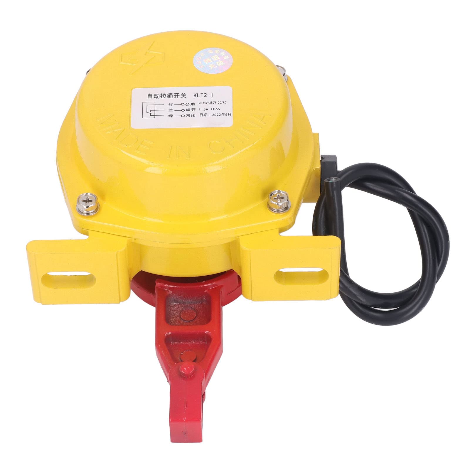Domary Interruptor de Cuerda de Tracción 2 Vías Aleación Aluminio para Protección Seguridad y Alarmas en Grandes Talleres Producción y áreas Mineras