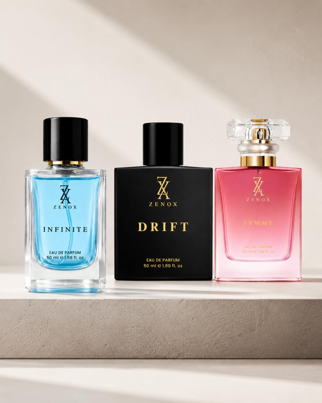 Buy Zenox Perfumes Combo Pack of 3 for Men & Women | Drift, Femme