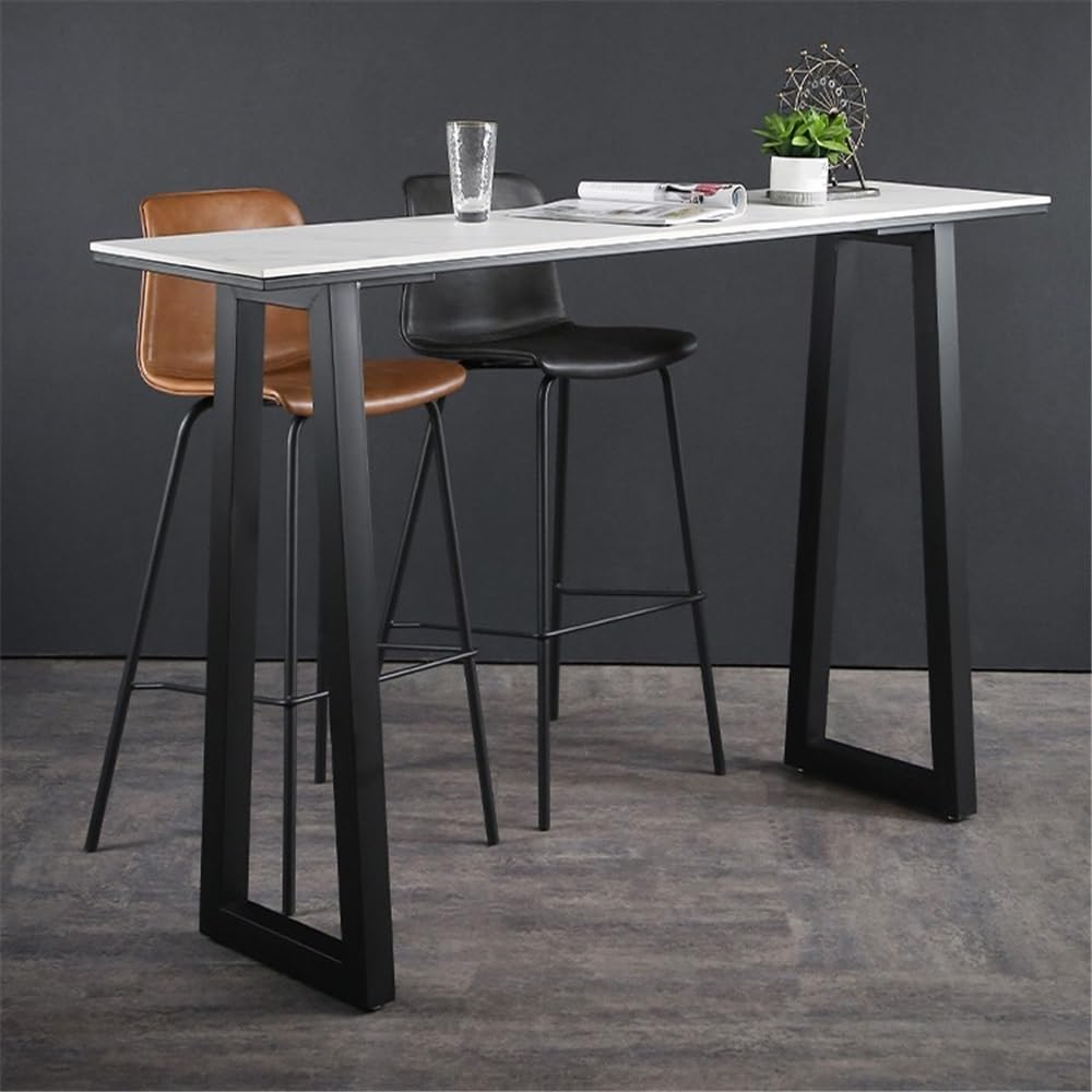 Table de Bar Table de Bar rectangulaire Simple et Longue 100 cm avec Cadre en métal, idéale for la Cuisine, Salle à Manger Le Salon(Grigio)