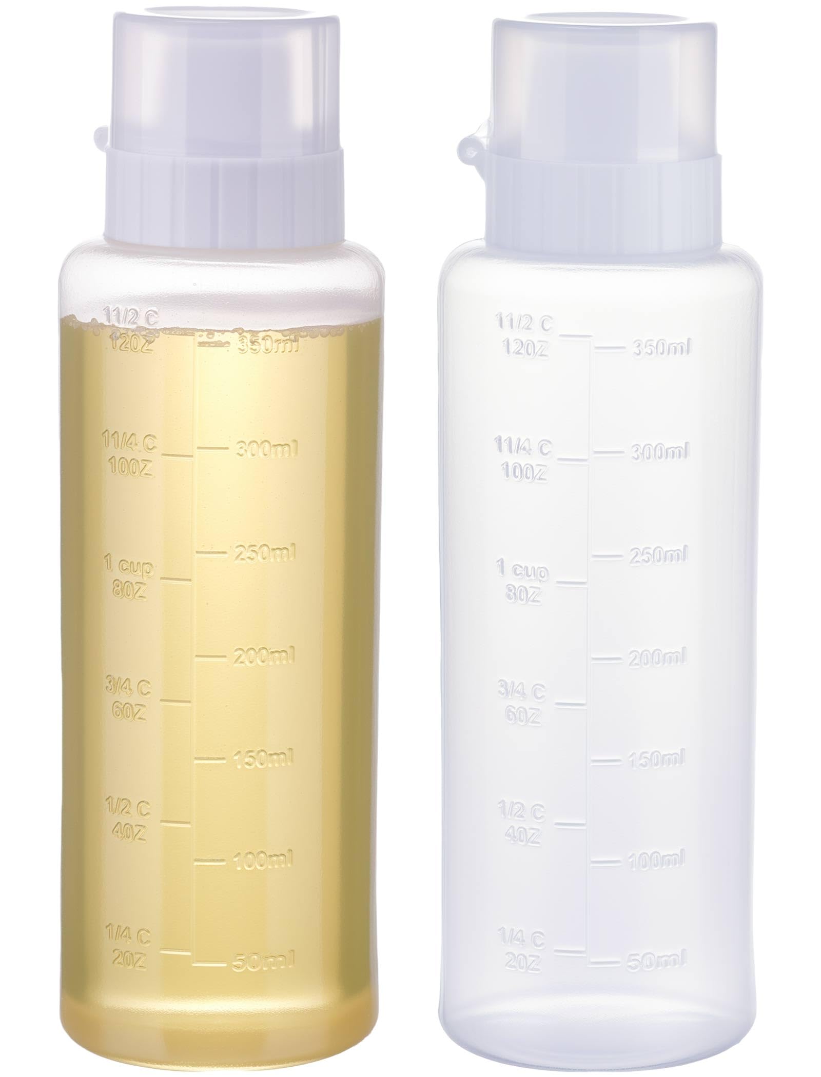 NiHome 12 OZ 2 Pcs Cake Syrup Bottles, Food-Grade BPA-Free Simple Syrup Dispenser for Even Moistening & Drizzling, Reusable Squeeze Bottles for Honey, Glaze, Oil, Sauce