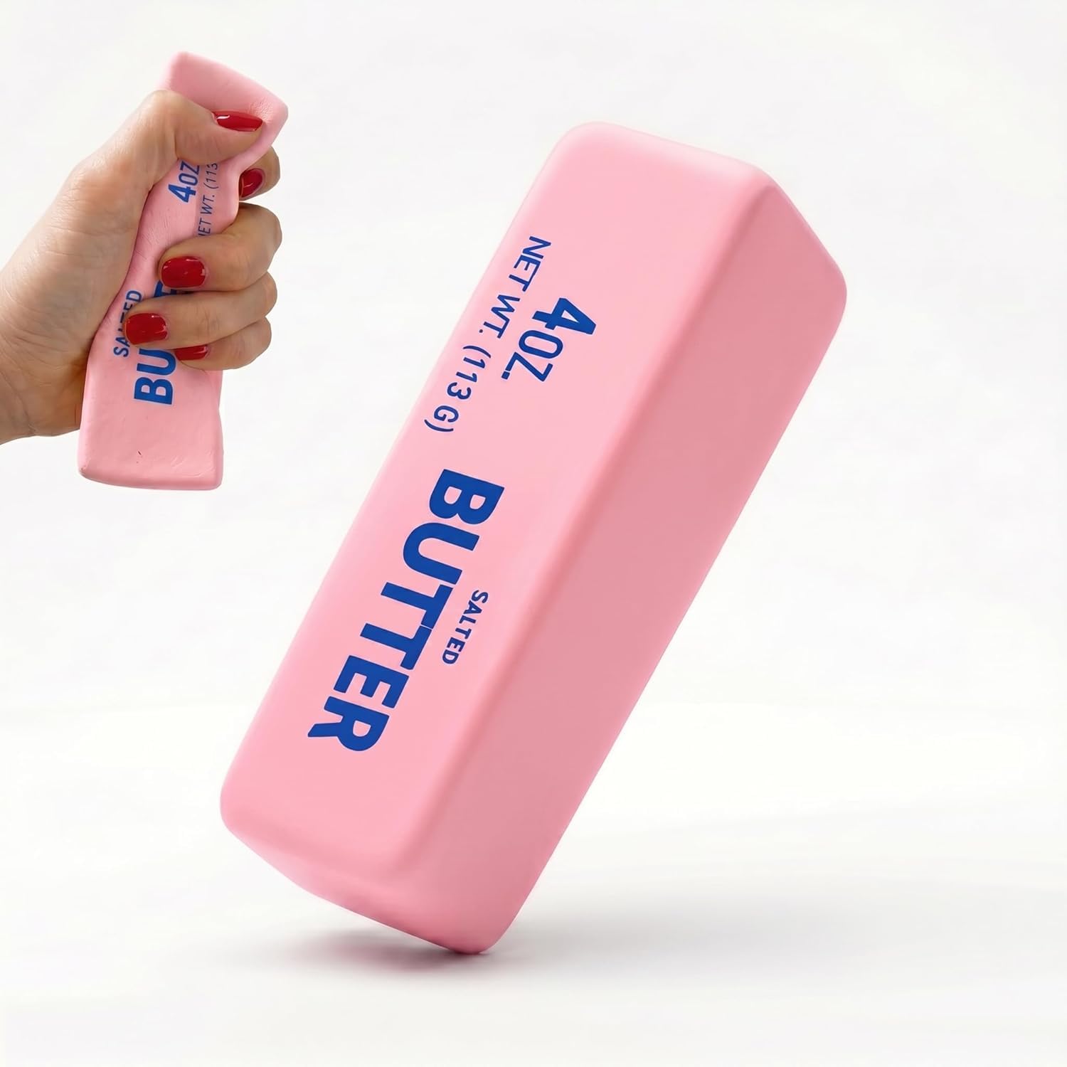 Butter Squishy Pink Soft Butter Squishys Stress Relief Block Squeeze Butter Stress Toy Portable Decompression Sensory Toy Anxiety Relief Fidget Toy for Relaxation Boys Girls Home Office Classroom — image 1