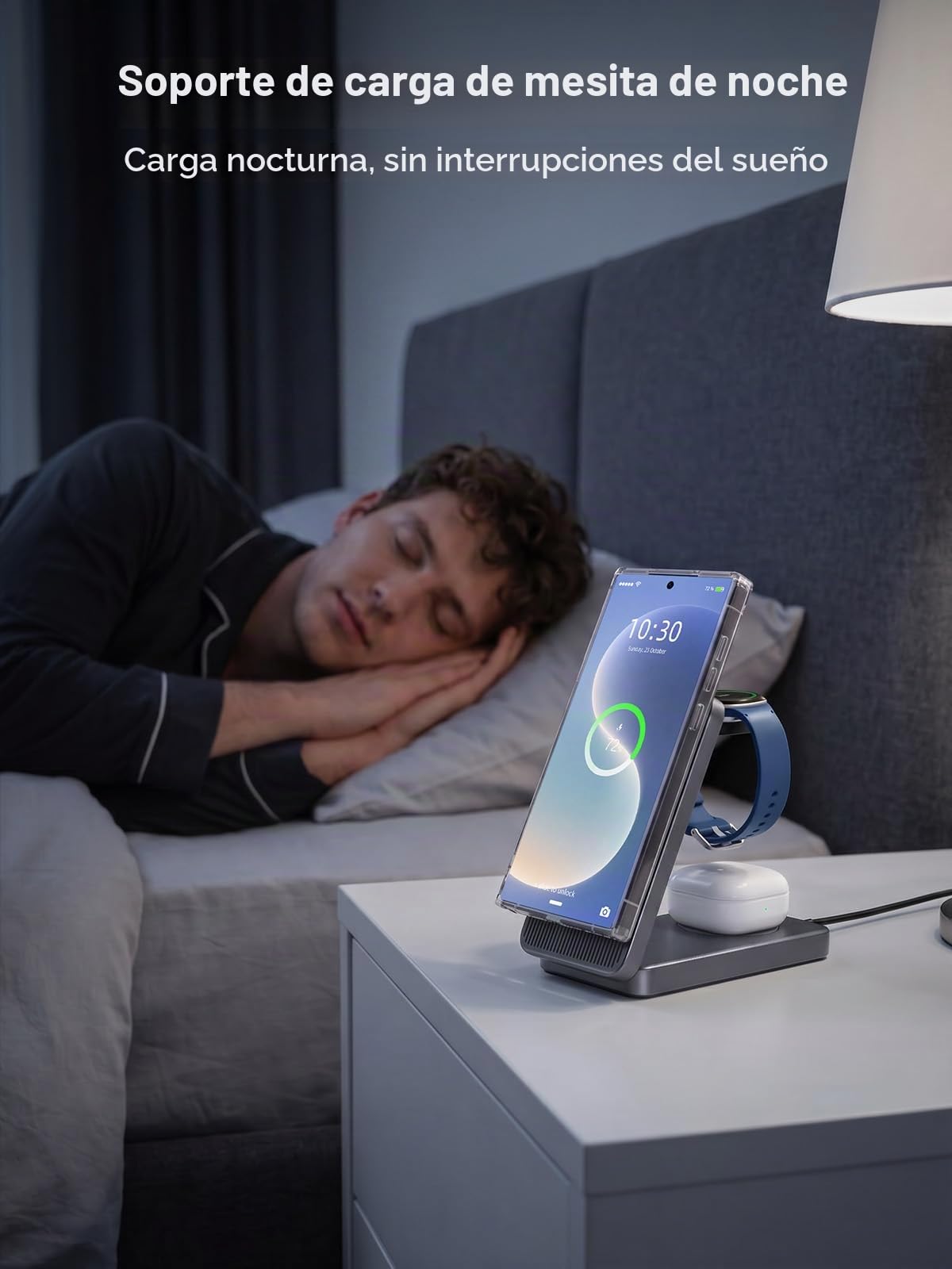 Cargador Magnetico para Samsung, 3 in 1 Cargador Inalámbrico para Viajar | Wireless Charger para Samsung Galaxy S26 Ultra/S25/Z Fold 7/Z Flip 7/Buds, Plegable Base de Carga para Galaxy Watch Ultra/8/7