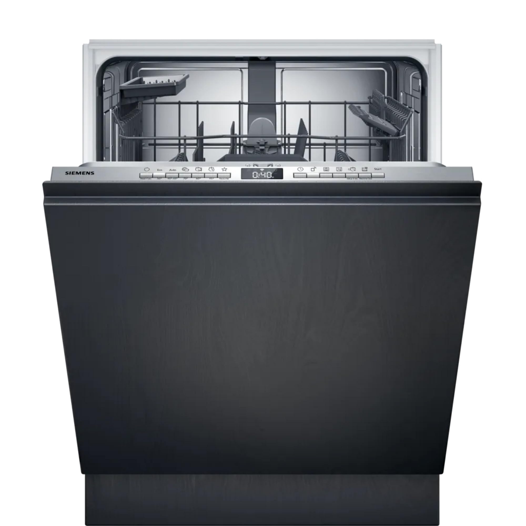 Siemens SX63EX22AE, iQ300 - Lavastoviglie intelligente, completamente integrata, 60 cm, Made in Germany, cestino portaposate, extra silenzioso, varioSpeed, apertura auto, tripla rackMatic, infoLight