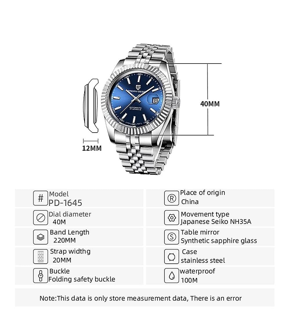 Pagani Design 2023 - Reloj de pulsera mecánico de lujo para hombre, reloj de pulsera automático Nh35a, reloj de buceo de acero inoxidable de zafiro