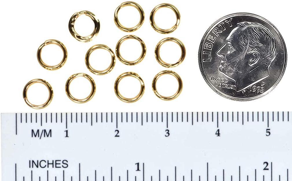 uGems 12 14k Gold Filled Small Split Rings - 6mm OD, 4.6mm ID Round Charm Connectors for Jewelry Making, Repairs, and Attaching Clasps or Charms, SKU: j-4449 - Image 3