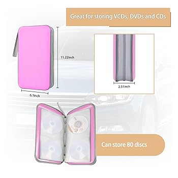 Amazon.com: Augeny Car CD Case Holder, 80 Capacity Plastic