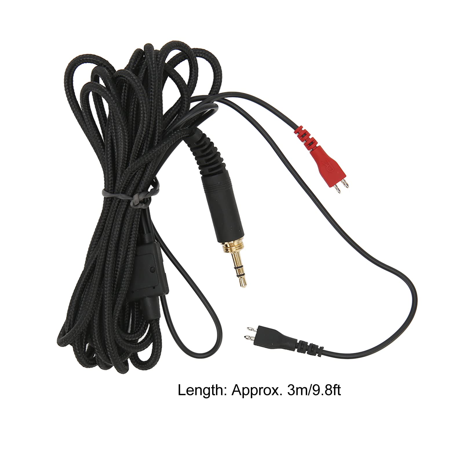Cable de Auriculares de Repuesto, para Sennheiser HD25 560 540 480 430, Cable de Auriculares Portátil de Alambre Tejido HD de 9.8 Pies