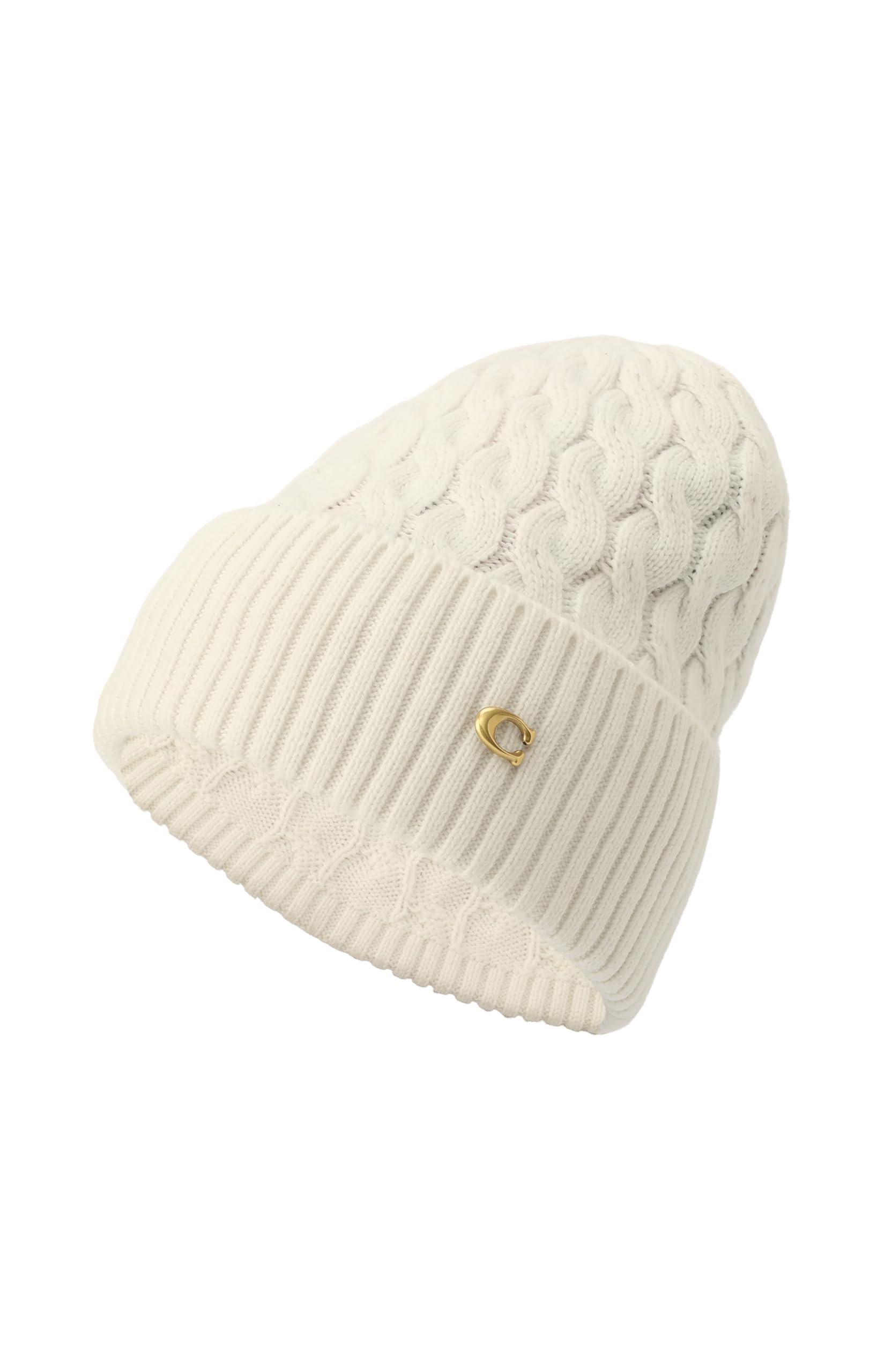 Coach Women's Cable Beanie, Chalk