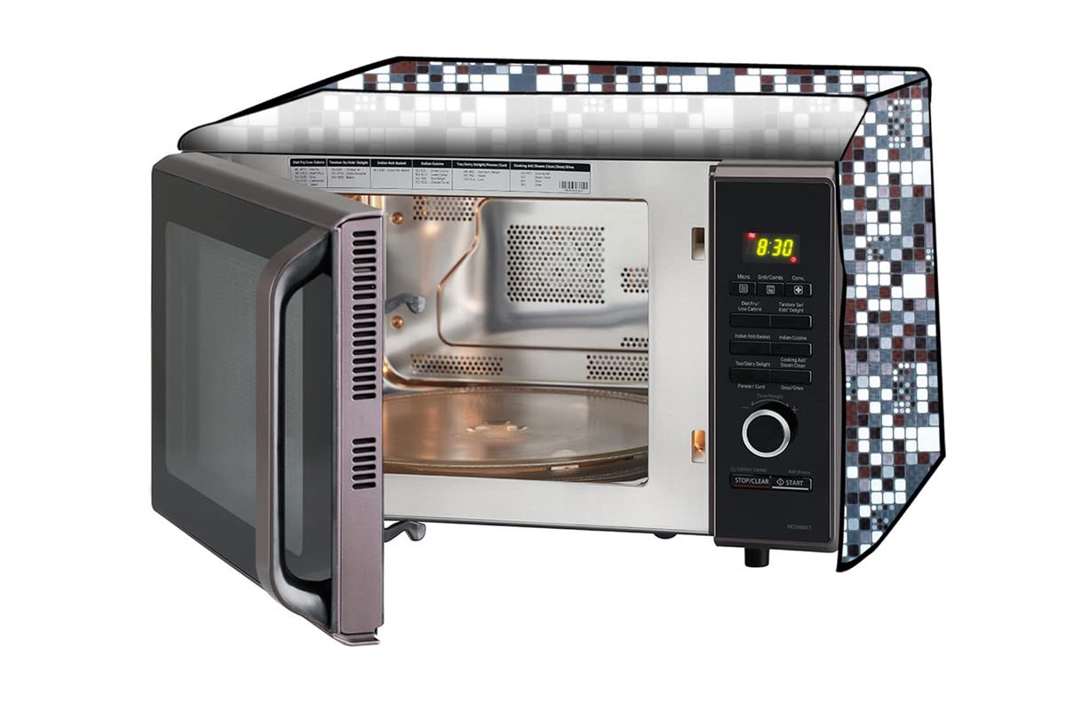 Microwave Oven Cover - Stylish Lattice Grey -20 Microwave Oven Cover - Stylish Lattice Grey -20