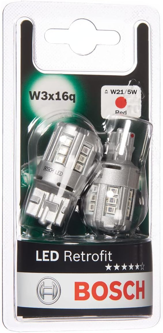 Bosch -W21/5W (- 580) LED Retrofit Car Light Bulbs - 12 V 2,5 W W3x16q - 2 Bulbs