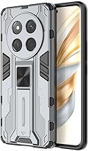 SEAHAI Funda para Honor Magic 7 Lite 5G Carcasa, Estuche de Antigolpes [Rugged Armour] Soporte Plegable Oculto Silicona TPU Bumper Anti-Caída Case - Gris