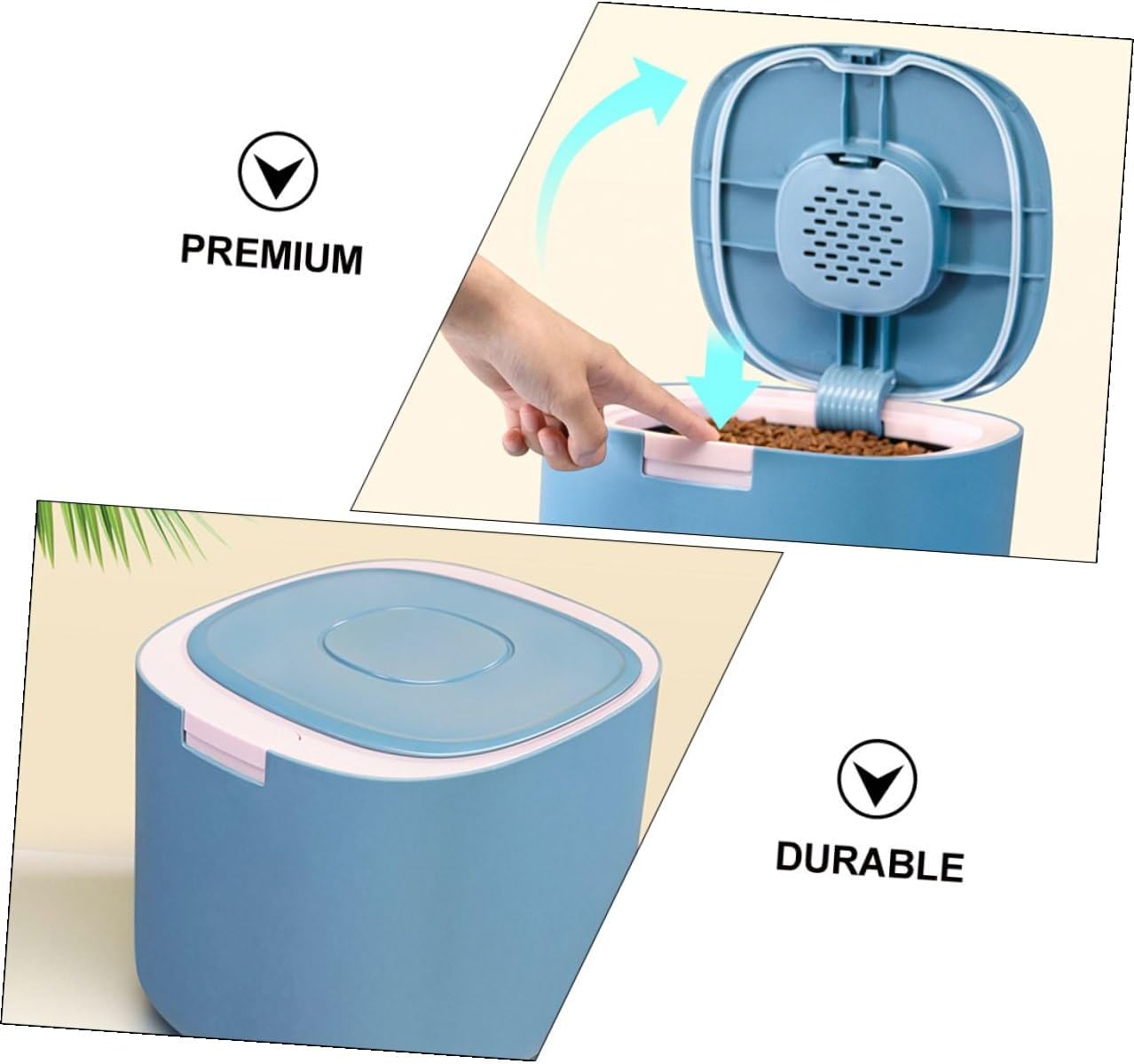 Lurrose 11l Airtight Pet Food Storage Container with Seal Lid Large Capacity Grain Bucket for Dog and Cat Food Moisture-proof Storage Bin for Household Use