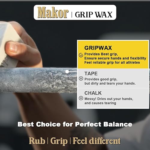 Miniatura 5 de MAKOR GRIPWAX - Barra de dominadas todo en uno con potenciador de agarre de 2.12 oz, anillos, pesas rusas, mancuernas para crossfit, F45, Hyrox,