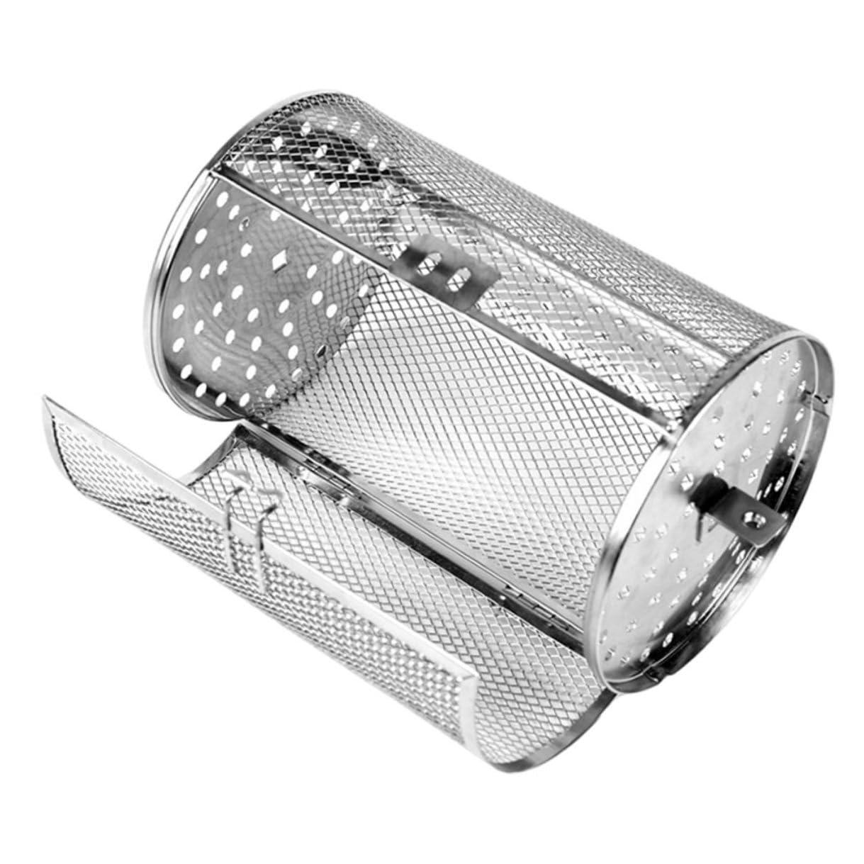 SHINEOFI Gabbia Grigliare in Acciaio Inossidabile Antiruggine con Rotazione per Barbecue e Forno Cestino Multiuso per Verdure e Carne Cottura Uniforme su Bbq
