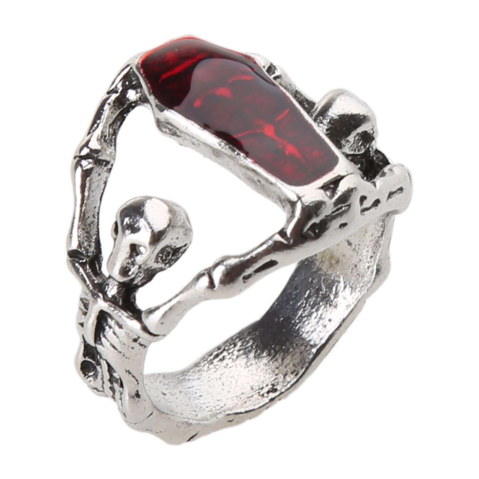 Diogeynu Men's B Fashion Punk For Vampire Coffin Skull Rings Rock Vintage Motor Iker Jewelry Accessories Jewelry