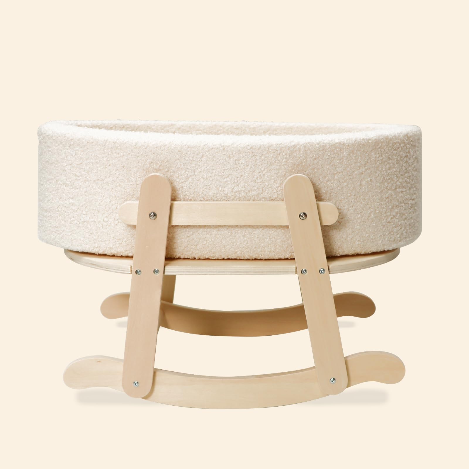 Cuna de madera para muñeca de bebé, juguetes para gatos y perros, moisés de madera para muñecas de hasta 16 pulgadas, accesorios de muñeca con colchón y moisés, regalo para niños y niñas 5