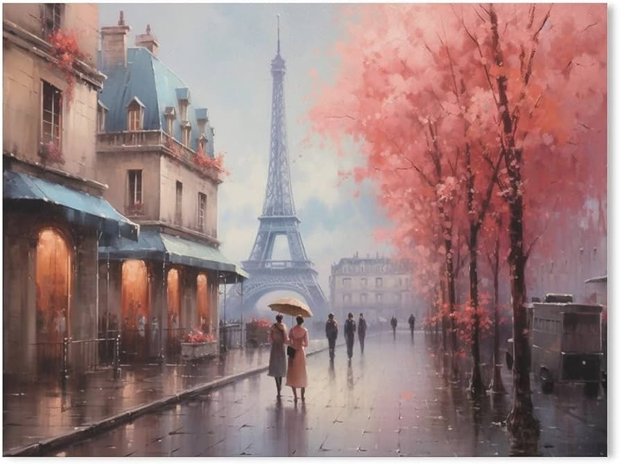 絵画 大澤喜一 エッフェル塔の見える風景