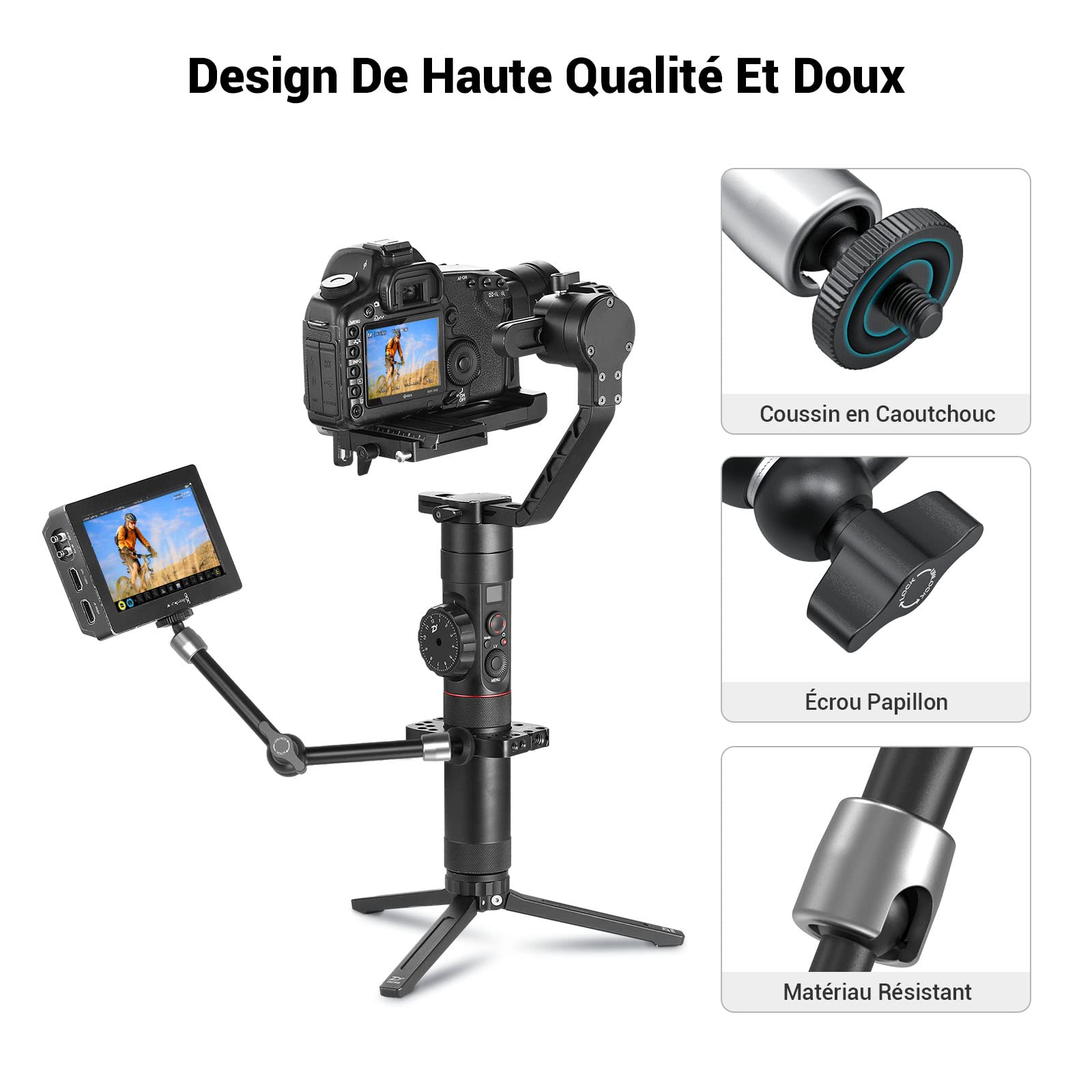 (Version Mise à Jour) SMALLRIG Bras Articule Magic Arm 10 Pouces Bras de Friction Reglable pour Moniteur LCD LED Light Caméra DSLR Rig - 2066B